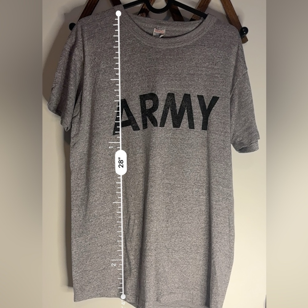VINTAGE Champion Gray ARMY Short Sleeve Tee